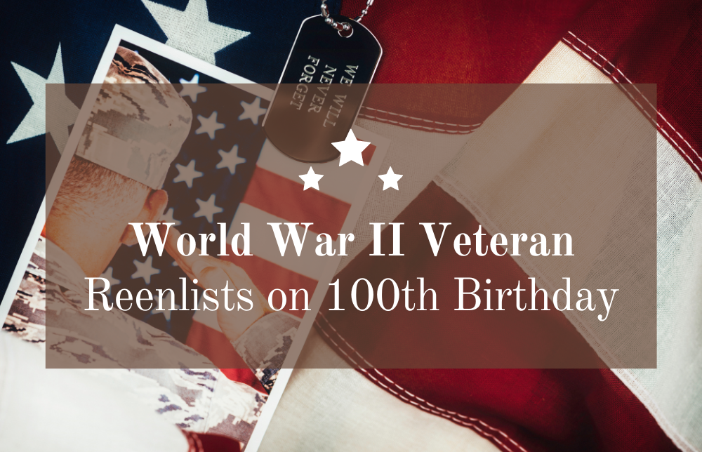 World War II Veteran Reenlists on 100th birthday Image